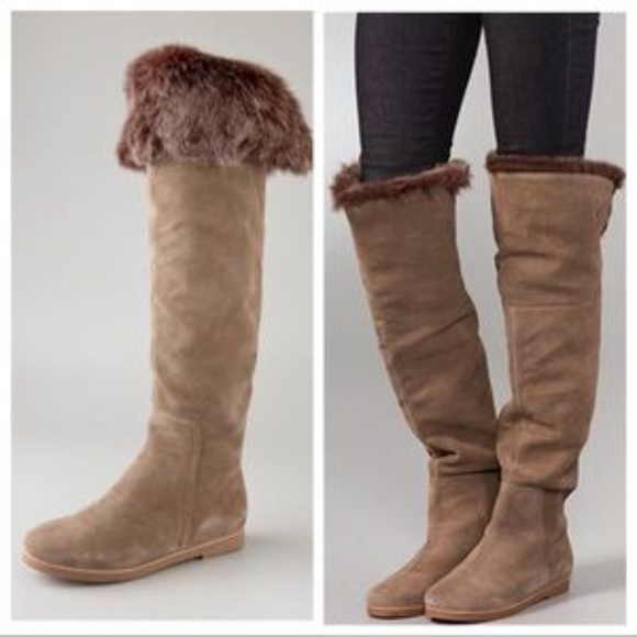 Sam Edelman Shoes - Sam Edelman Orlando Over Knee Suede Boots Fur 8.5